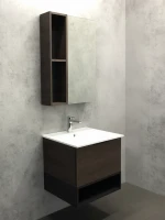 Мебель для ванной комнаты Comforty Франкфурт 60 подвесная, шоколадно-коричневый дуб