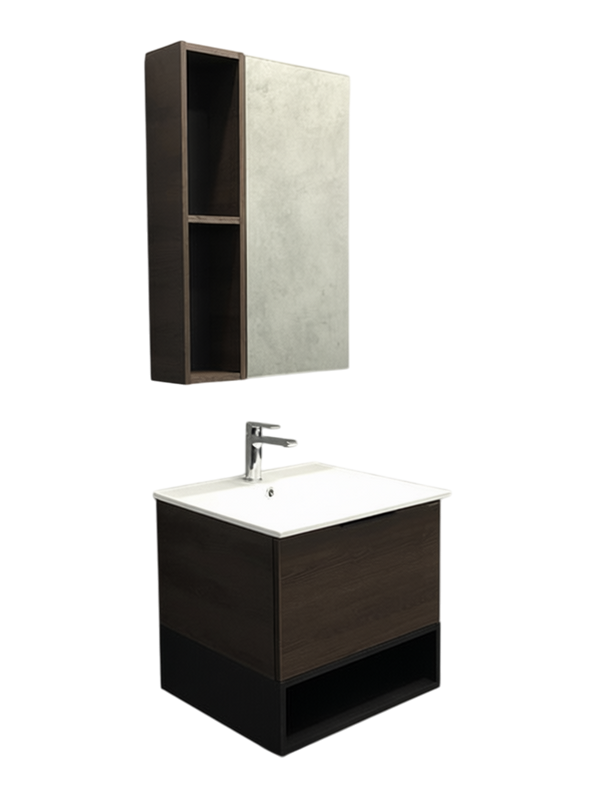 Мебель для ванной комнаты Comforty Франкфурт 60 подвесная, шоколадно-коричневый дуб