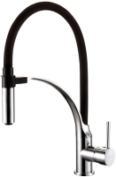 Смеситель для кухни Lemark Soul LM6007C с гибким изливом, хром, черный