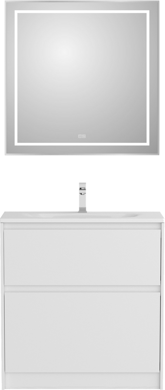 Мебель для ванной комнаты BelBagno Kraft 39 80 напольная, bianco opaco, раковина BB-8099-3-80