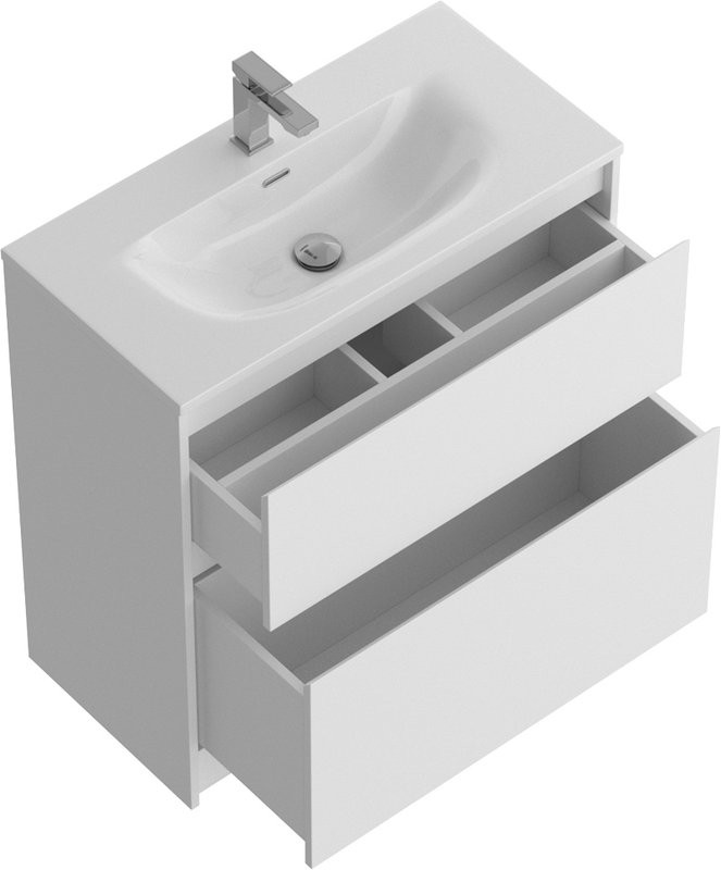 Мебель для ванной комнаты BelBagno Kraft 39 80 напольная, bianco opaco, раковина BB-8099-3-80