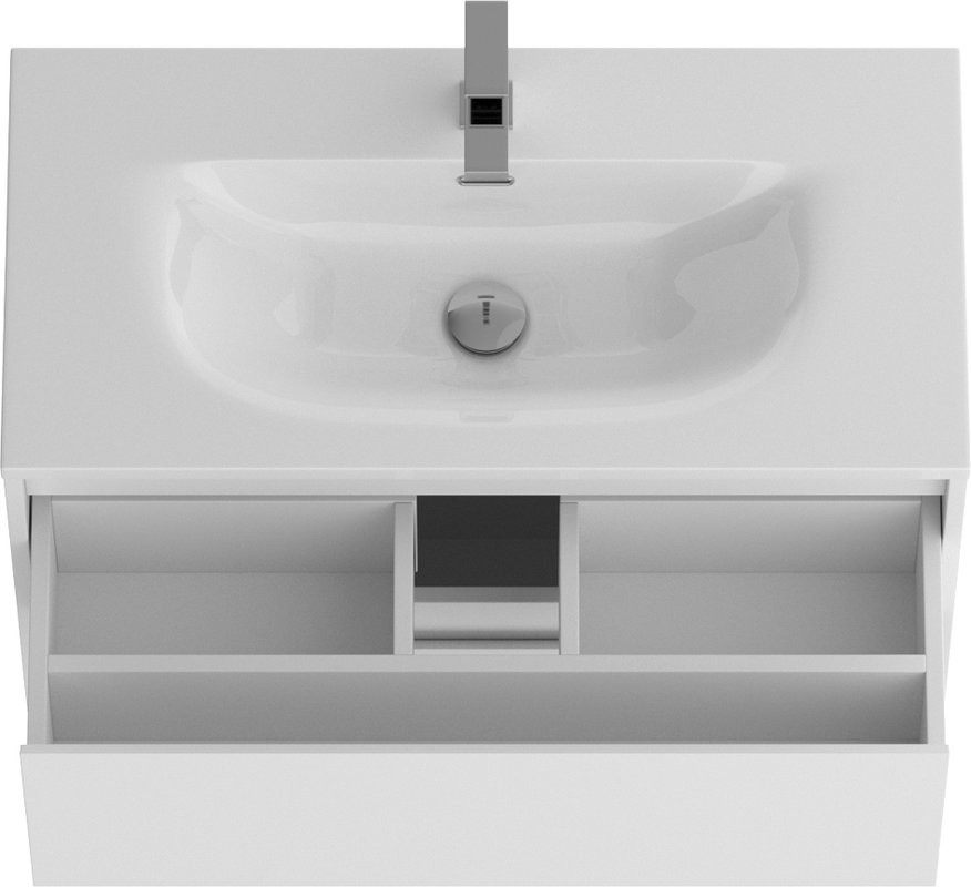 Мебель для ванной комнаты BelBagno Kraft 39 80 напольная, bianco opaco, раковина BB-8099-3-80