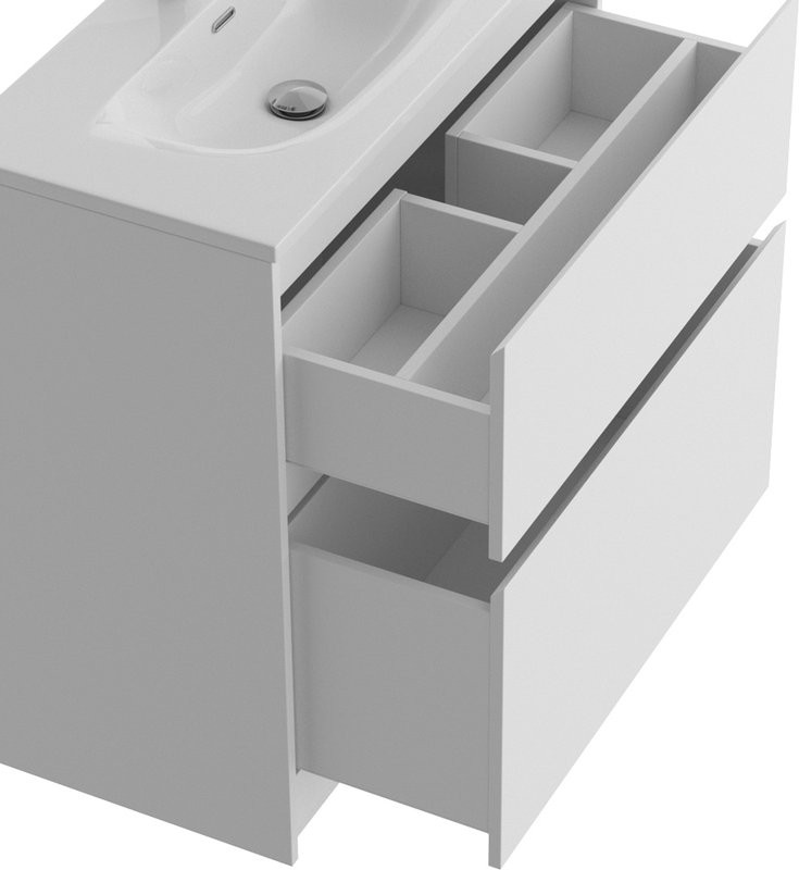 Мебель для ванной комнаты BelBagno Kraft 39 80 напольная, bianco opaco, раковина BB-8099-3-80