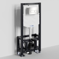 Система инсталляции для унитазов Wasserkraft Dill 61TLT.010.ME.BN03 с кнопкой смыва никель