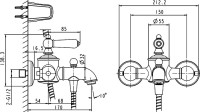 Смеситель для ванны с душем Bravat Art F675109G-B