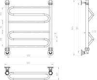 Полотенцесушитель водяной Двин W 60x50 К1 1"-1/2" полированный хром