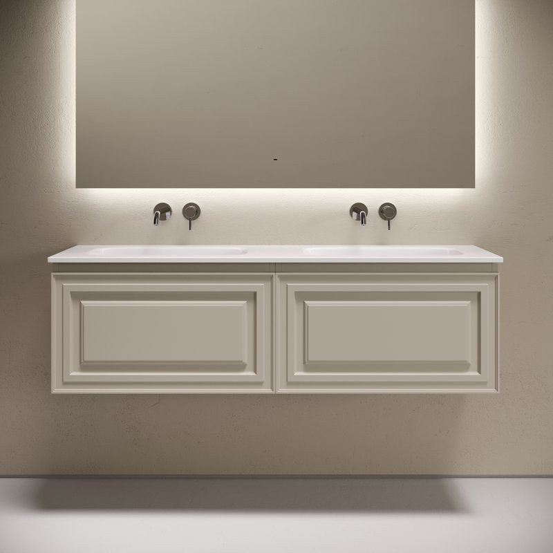 Тумба с раковиной Sancos Very 140 подвесная, beige soft, раковина CN7022wx