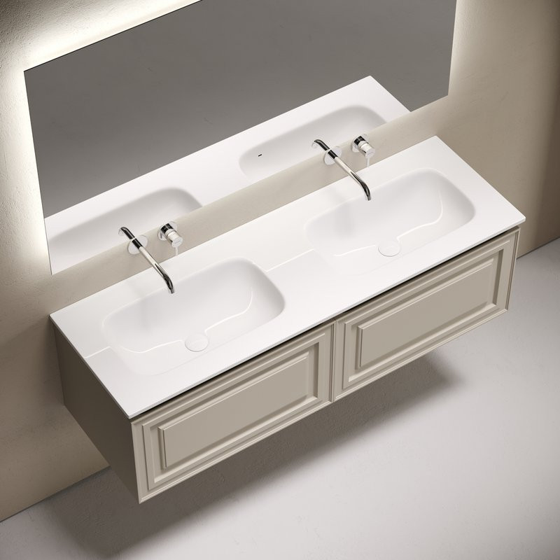 Тумба с раковиной Sancos Very 140 подвесная, beige soft, раковина CN7022wx