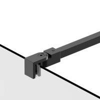 Душевая перегородка Berges Sky Black 064016 140 см, профиль черный матовый, стекло прозрачное