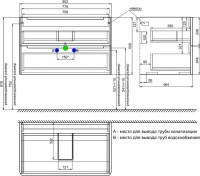 Тумба под раковину IDDIS Edifice 80 подвесная, темно-серая, под раковину 0108000i28