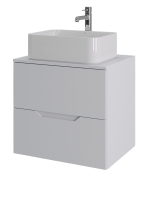 Тумба с раковиной Orange Line 60 подвесная, 2 ящика, матовая белая с раковиной B02-460W