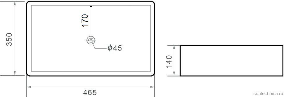 Тумба с раковиной Orange Line 60 подвесная, 2 ящика, матовая белая с раковиной B02-460W