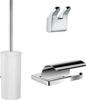 Набор Ершик Keuco Collection Moll 12764 белый + Держатель 12760 хром + Крючок 12713 хром, двойной