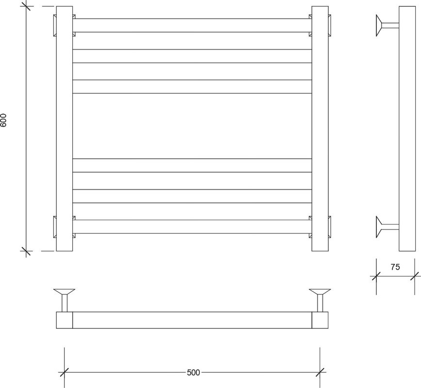 Полотенцесушитель водяной Secado Корато 3 60х50 50x55 см, хром, лесенка