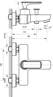 Смеситель для ванны с душем AltroBagno Aperto 0208 Bi белый Смеситель для ванны с душем AltroBagno Aperto 0208 Bi белый