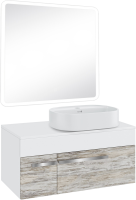 Мебель для ванной комнаты Runo Вудлайн 85 скандинавский дуб, раковина Nuovo 50