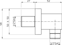 Шланговое подключение Bossini Quadra V00240.030 Шланговое подключение Bossini Quadra V00240.030