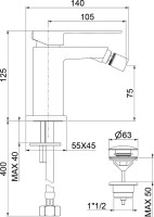 Смеситель для биде Webert Pegaso PE840102794 золото