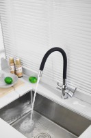 Смеситель для кухни BELZ B814 B76814 с гибким изливом, хром, черный