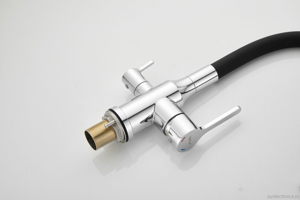 Смеситель для кухни BELZ B814 B76814 с гибким изливом, хром, черный