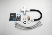 Смеситель для кухни BELZ B814 B76814 с гибким изливом, хром, черный