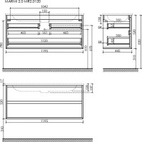Тумба с раковиной Sancos Marmi 2.0 120 дуб галифакс натуральный