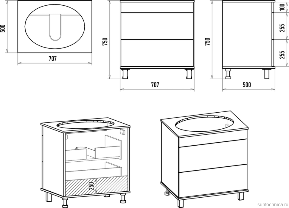 Мебель для ванной комнаты Brevita Enfida 70 напольная, зеленая