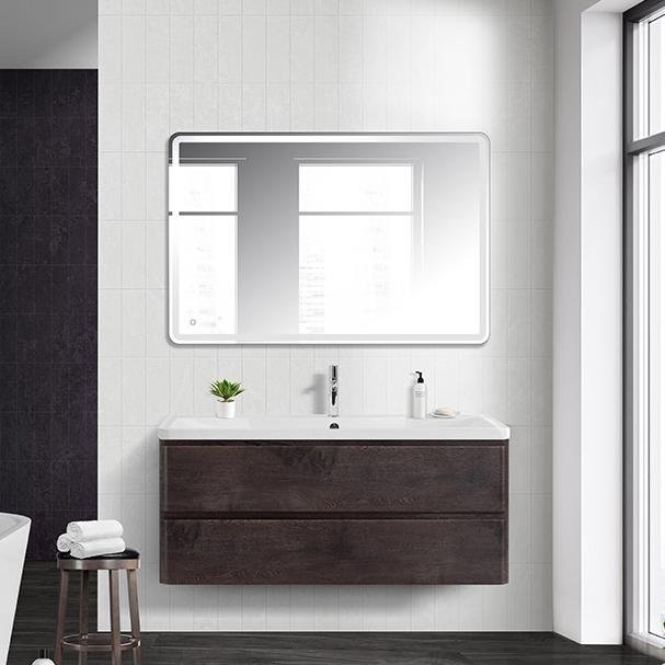 Мебель для ванной комнаты BelBagno Albano 120 подвесная, rovere nature grigio, белая глянцевая раковина