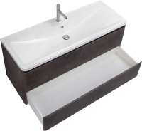 Мебель для ванной комнаты BelBagno Albano 120 подвесная, rovere nature grigio, белая глянцевая раковина