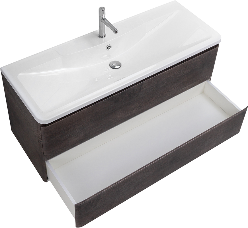 Мебель для ванной комнаты BelBagno Albano 120 подвесная, rovere nature grigio, белая глянцевая раковина