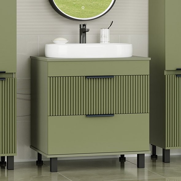Тумба под раковину Brevita Enfida 70 напольная, зеленая