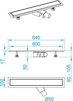 Душевой трап (лоток) RGW Shower Drain SDR-31B 60 см, черный