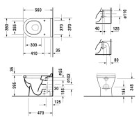 Унитаз приставной напольный Duravit Starck 3 0124090000 с микролифтом