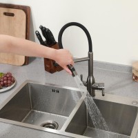 Смеситель для кухни Frap F4398-9 оружейная сталь