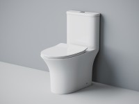 Унитаз-моноблок напольный EvaGold SM9614 безободковый, с микролифтом
