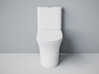 Унитаз-моноблок напольный EvaGold SM9614 безободковый, с микролифтом