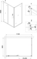 Душевой уголок Niagara Nova NG-82-11AB-A90B 110x90, прямоугольный, черный