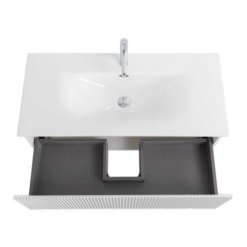 Тумба с раковиной BelBagno Uno 100 подвесная, 1 ящик, bianco opaco