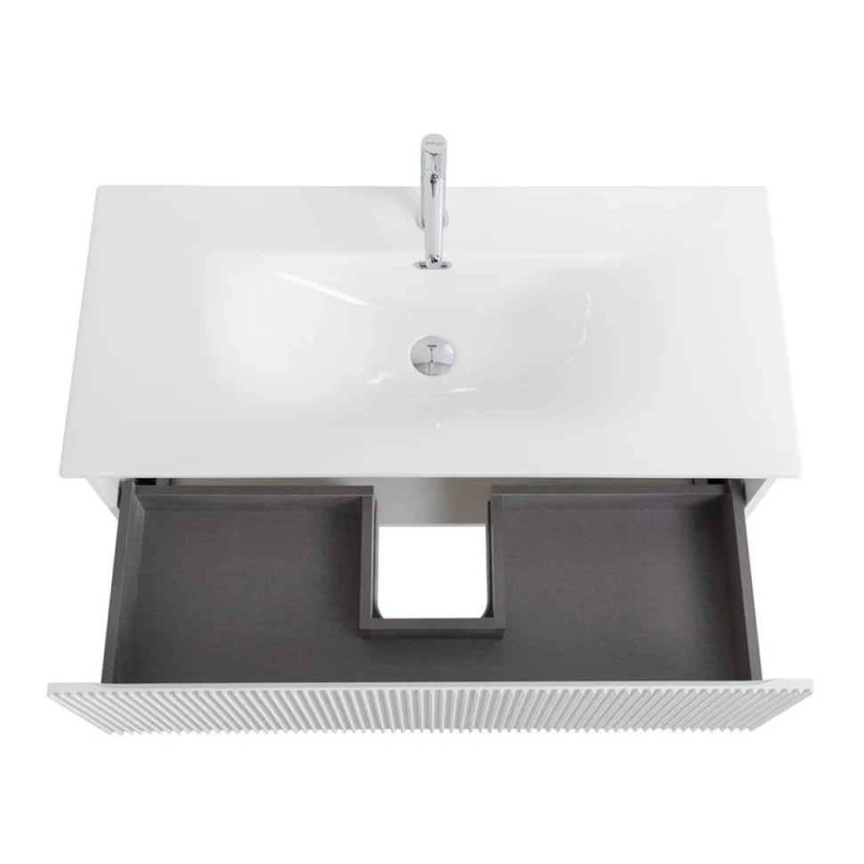 Тумба с раковиной BelBagno Uno 100 подвесная, 1 ящик, bianco opaco