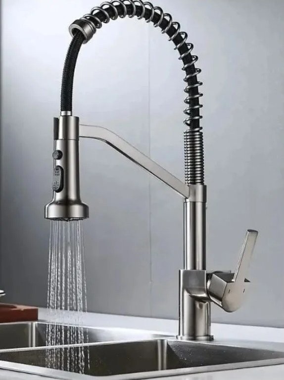 Смеситель для кухни Haiba HB73826-3 оружейная сталь