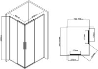 Душевой уголок Vincea Slim-U VSS-2SU8010CLB 100x80 см, профиль матовый черный, стекло прозрачное