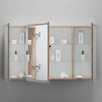Зеркало-шкаф Sancos Mirror 120, с подсветкой, дуб галифакс натуральный