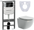 Комплект Унитаз подвесной Ceramica Nova Forma CN3009 безободковый, с микролифтом + Система инсталляции Envision CN1002B с кнопкой смыва 