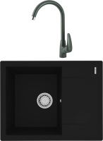 Комплект Мойка Lemark Imandra 640 9910019 антрацит + Смеситель Linara LM0405PAN антрацит