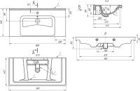 Тумба с раковиной Lemark Combi 100 бетон, белая глянцевая