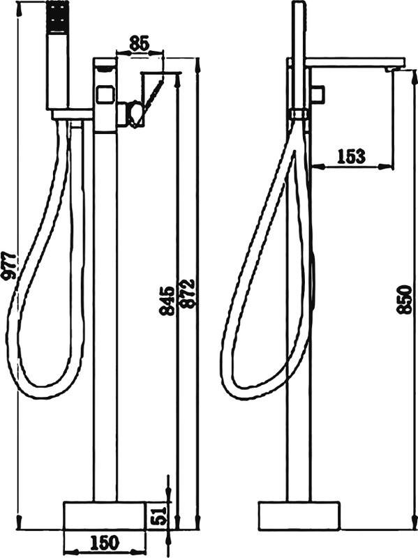 Напольный смеситель для ванны с душем BOCH MANN Albano BM7774 хром