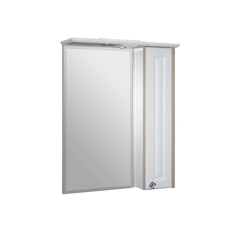 Зеркальный шкаф "ВЕРСАЛЬ-55" белое дерево правый с подсветкой(ПВХ)