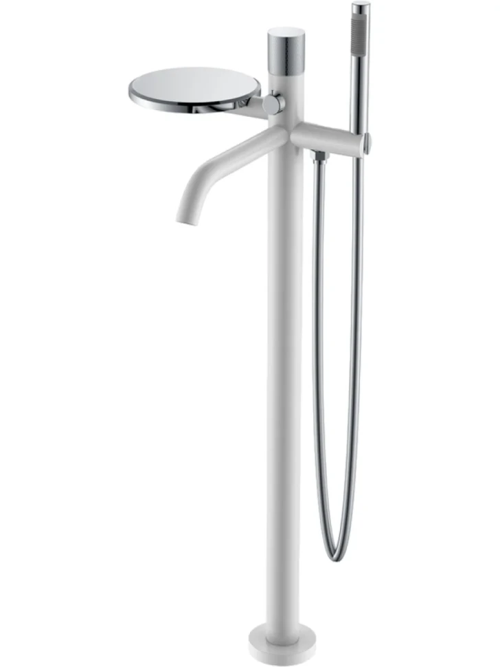 Напольный смеситель для ванны с душем Boheme Stick 129-WCR.2 white touch chrome