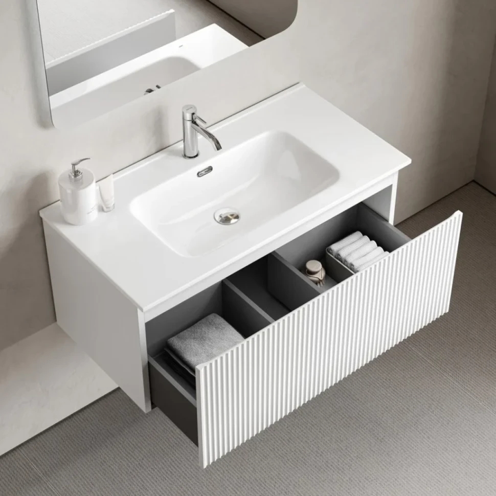 Тумба под раковину без столешницы Sancos Snob R 1.0 90 bianco