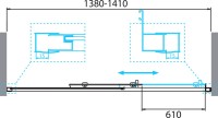 Душевая дверь в нишу BelBagno Due BF-1-140-C-Cr